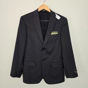 Jos A Bank Mens Traveler Suit Jacket Size S Black Wool Corporate Business Casual